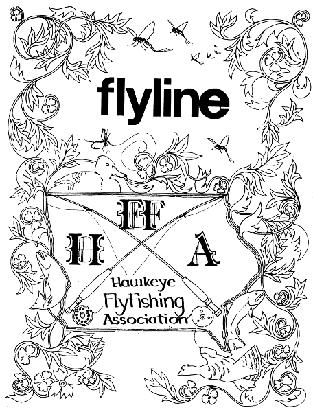 Black and white sketch of the original Flyline Newsletter cover.