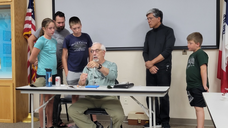 20251013_190555 (800x450) C.J. Klenske shows a fine point of fly tying